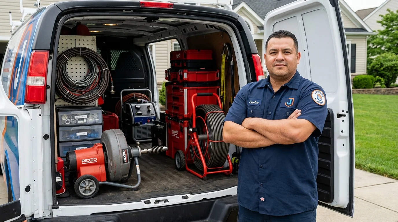 Professional drain cleaning equipment and Johns Plumbing LLC plumber in Twin City