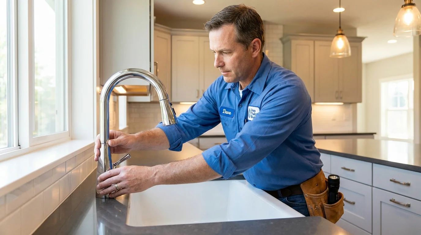 Kitchen faucet installation by Johns Plumbing LLC in Twin City